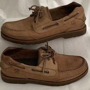 Sperry Stingray Collection Sz 9 boat shoes leather moccasin tan brown